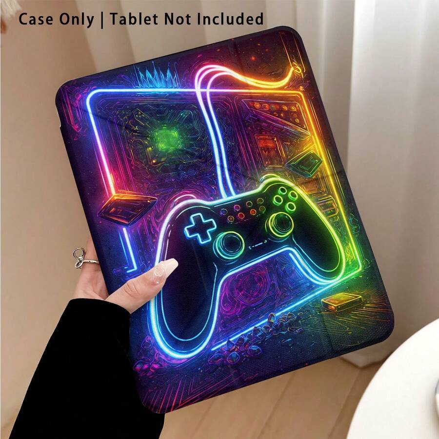 Game Controller Pattern Painted Effect Tablet Protective Case With Stand, Compatible With Honor 8/9/10/X8/X8A/X9/X8Pro/X9Pro, MatePad SE 11"/MatePad 11"/11.5"/MatePad Pro, Apple 10th/11th Gen 2025 (A16), Galaxy Tab A7/A9 And Other Popular Models - Style 4 - View 1