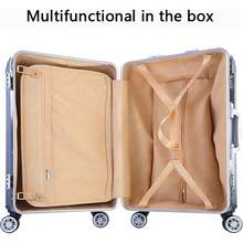 Maleta con ruedas universales para parejas, equipaje de mano para hombres y mujeres, con estructura de aluminio y caja con contraseña (Color: Negro) (Blanco) - 1 - Ver 4