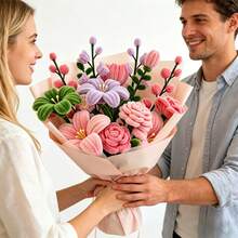 Kit de manualidades de flores con 473 piezas de limpiapipas para ramo, con tarjeta de felicitación y video tutorial, set todo en uno de suministros para hacer flores DIY, paquete de accesorios texturizados multicolor, kit premium de tallos de chenilla - 473 piezas - Ver 11