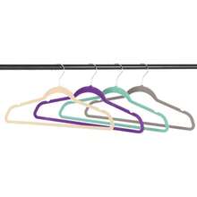 Perchas para ropa antideslizantes de terciopelo, perchas para trajes/camisas/pantalones, percheros para abrigos, 60 piezas, gris y morado (talla única) (morado, talla única) - Morado - Ver 7