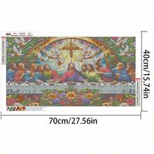 Kit de pintura de diamantes DIY (sin marco) - Patrón religioso de la Última Cena, pintura de diamantes 5D hecha a mano en mosaico, adecuada para la decoración de paredes del hogar - Multicolor - Ver 17