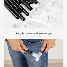 Baroni Home Armadio in Tessuto Richiudibile, Mobile Pieghevole Salvaspazio con Struttura in Ferro per Camera da Letto, Cabina Armadio, Grigio 6 Scomparti - 6 camere - Visualizzare 2