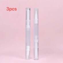 3ml Transparent Rotating Pen, Empty Nail Polish Pen With Brush, Cosmetic Lip Gloss Container Applicator - Clear - View 14