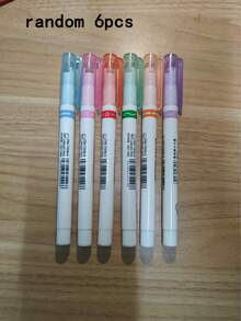 6pcs Floral Outline Curve Pens, Different Line Shapes Colorful Linear Pens, Cute Aesthetic Stationery, Suitable For Note-Taking, Marking, Journaling, Student School Office Desk Decoration, Perfect For Halloween And Christmas - View 14