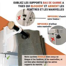 Lot de 2 supports de tringle à rideaux blancs sans perçage – Supports de fixation pour tringles à rideaux et tiroirs - défaut - Voir 3