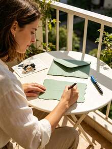 2/10pcs Mini Envelopes With Blank Note Cards, First Day Of School Teacher Gift Envelopes, Small Self-Adhesive Envelopes For Weddings, Small Parties, Love Letters, Holiday Greeting Cards, Graduation Ceremony Invitations, Baby Shower, Wedding And RSVP Cards - Green Envelope - View 4