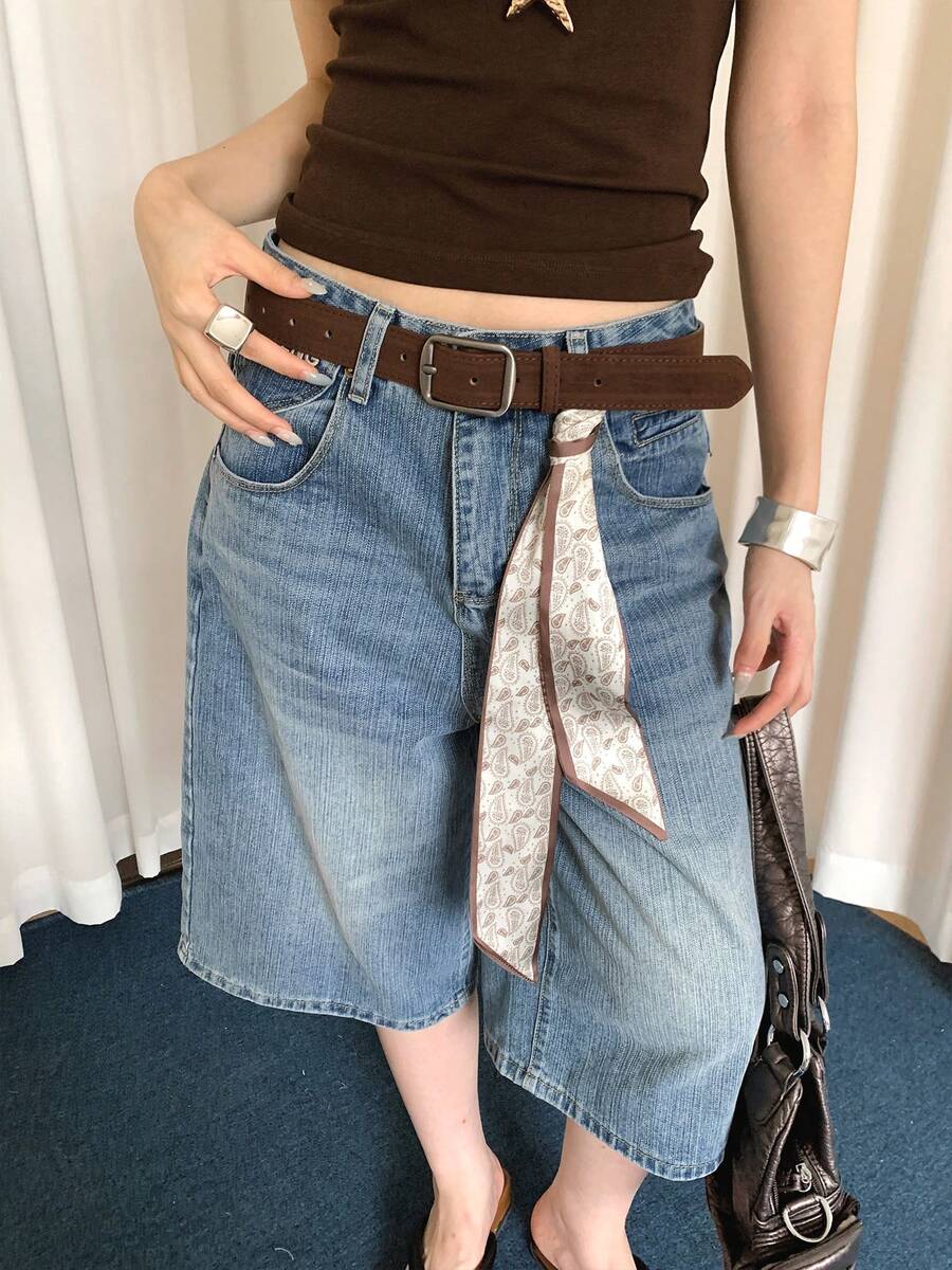 2 Retro Coffee Colored Waistbands, Providing Women With High-End Texture, Can Be Paired With Jeans And Decorative Accessories - Multicolor - View 1
