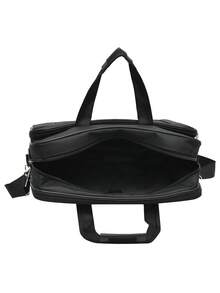 1pc Men's Business Travel Bag, Vintage Crossbody Handbag Design, Large Capacity Shoulder Bag, Zipper Closure, Adjustable Strap, Commute, Shopping, Daily Multi-Functional - Black - View 10