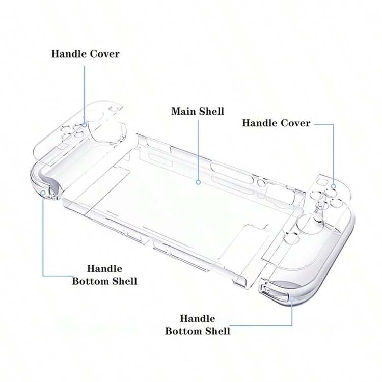 Crystal Protective Case Compatible With Switch, Detachable Design, High-Quality PC Material, Full Protection, Transparent Crystal Shell, Split-Type Protective Case - View 6