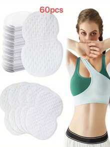 Unisex Anti-Sweat Pads - Invisible Shirt Collar Protector, Single-Use Underarm Pads, Suitable For Men And Women, White And Light Blue, Casual Wear, Absorbent, Asymmetrical Design, Durable Material - White - View 12