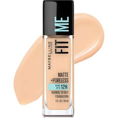 Maybelline Fit Me Matte + Poreless Liquid Oil-Free Foundation Makeup, Classic Ivory, 1 Count (Packaging May Vary) Variant 39