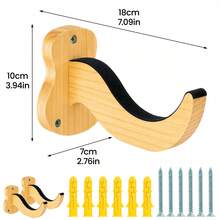 PU Padded Surfboard Wall Storage Rack 2PCS, U-Bolt Hardware Included Wall Mount Holder For Surfboard Snowboard Longboard Wakeboard, Garage Home Indoor Outdoor Display Rack - Wooden - View 2