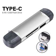 6-In-1 High-Speed USB 3.0 Card Reader, Universal Type-C Memory Card Reader, Compatible With SD TF Cards, Suitable For Phones And Computers - View 12