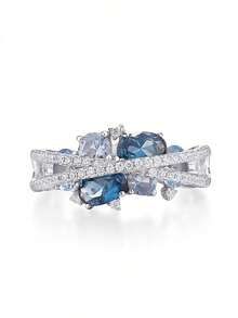 1pc Elegant Cubic Zirconia Ring, Suitable For Women To Wear, Suitable For Wedding, Engagement, Anniversary Party, Valentine's Day Gift - 1# - View 2