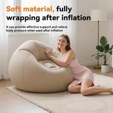 1 pieza Sofá inflable holgado, Sofá de bolsa de frijoles de PVC, Asiento para exteriores, Adecuado para uso en interiores y exteriores, Sofá inflable de bolsa de frijoles, Silla de descanso inflable, Sofá holgado inflable, Plegable y portátil, Silla de bolsa de frijoles inflable para adultos - Silla inflable portátil y suave, Adecuada para jardín, playa - Multicolor - Ver 4