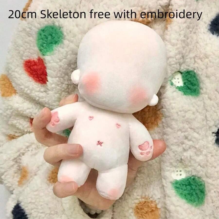 DIY Embroidered Blank Toy, Unembroidered Cotton Doll, Plush Dress, Blank Cotton Plush Toy, Cute DIY Idoll Doll, Gift For Girl - H 型 - 查看 1