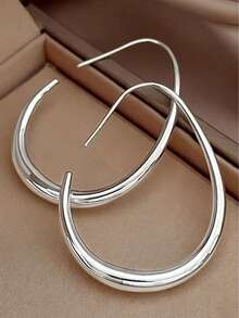 Fashionable Minimalist Geometric Earrings, Suitable For Daily Commute - Silver - View 2