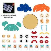 Quixorblex 38pcs Felt Facial Expression Teaching Aids, DIY Emotion Recognition Puzzle, Interactive Classroom Learning Tool, Creative Teacher Supplies, Social Emotional Learning Set, Home And Team Activity Game, Back To School - Brown - View 13
