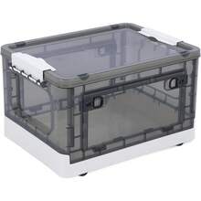 Caja de Almacenamiento Aramox, Contenedor Transparente de Gran Capacidad con Puertas Laterales y Ruedas, para Almacenamiento de Ropa, Mantas y Equipaje en Hogar u Oficina (3 puertas 55L) - Tiene - Ver 8
