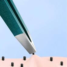 2pcs Tweezers, Black Flat Head + Green Flat Head, Suitable For Beard/Mustache/Blemishes, Unisex, Non-Slip Handle, No Power Required, Suitable For Beauty Salon And Home Styling - A - View 6