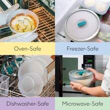 5.5-Cup Square Glass Food Storage With Glass Lid Plastic-Free Meal Prep Microwave Cookware Stackable Airtight Storage Container With Vented Lid For Microwave- Reheating - View 6