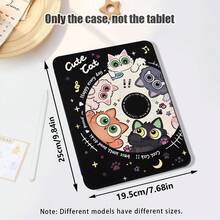 可愛貓咪與音符圖案彩繪效果平板保護殼，內建筆槽，附支架，相容於 Honor 8/9/10/X8/X8A/X9/X8Pro/X9Pro 及其他機型/ MatePad Se 11 吋/MatePad 11 吋/11.5 吋，MatePad Pro/，Apple 10代/11代 2025 (A16)，Galaxy Tab A7/A9 及其他熱門機型 - 款式8 - 查看 3