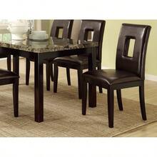 Dining Table Faux Marble Top Birch Veneer Dining Room Furniture 1pc Table - Dark Brown1 - View 5