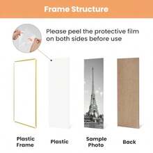 24x36 Poster Frame Gold 3 Pack, Scratch-Proof Picture Frames 24 X 36 For Photo Gallery - Slide-In Strips, Horizontal Or Vertical Wall Mounting - Gold - View 5