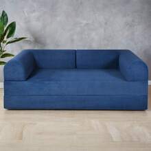 Sofá Cama Teddy Smooth |   Diseño Convertible |   Hecho 100% de Espuma |   Comodidad y Versatilidad |   200x100x65 cm (Azul Marino) - Gris pardo - Ver 12