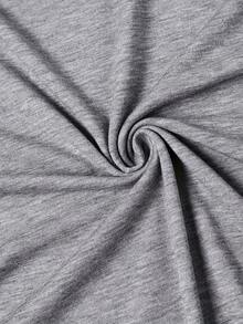 Camiseta de Cuello Redondo Estampada Talla Grande - Gris - Ver 3