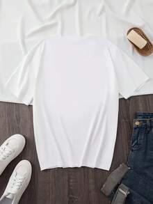 Women's Summer Beach T-Shirt With Tropical Sea Star Shell Coral Reef Print Light Beige Casual Crew Neck Blouse Vacation Outfits - Black - View 7