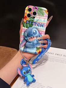 Disney Lilo And Stitch Phone Case : 3D Fluffy Pattern Border Protector Phone Soft Phone Case With A Free Cute Stitch Bracelet Chain Lanyard, Stitch, Lilo, Angel, For Apple 17 Promax 17 Pro 16 15 14 13 12 11 Pro Max XS Max X XR Soft Cover Summer Phone Case - 白色 - 查看 7