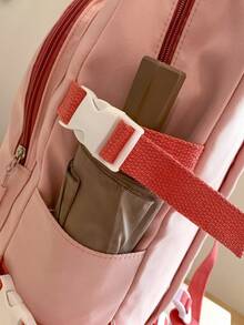 Korean Ins Style Colorblock Backpack, Suitable For Teenage Girls, Waterproof, Multi-Functional, Suitable For Daily Commute, School And Casual Wear - Multicolor - View 8