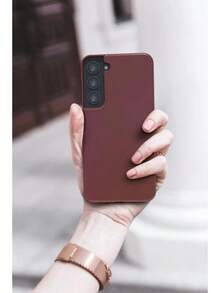 Funda para teléfono color burdeos oscuro, funda resistente de color sólido, cubierta protectora minimalista para  17 16 15 14 13 12 11 Pro Max,  S25 S24 S23 S22  HONOR  OPPO - Multicolor - Ver 1