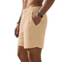 Set Of 3 Premium Linen Shorts For Men - Luxury Beachwear - 燧石 - 查看 6