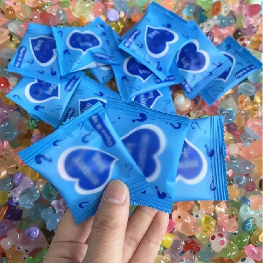 Bolsas Sorpresa Brillantes 50/100 piezas - Figuras de Animales de Dibujos Animados, Diseño Único Sin Temporada - Recuerdos de Fiesta de Plástico Empacados Individualmente, Adecuados para Micro Paisajes, Acuarios, Joyería DIY, Manualidades y Decoración de Casas de Muñecas - Multicolor - Ver 1