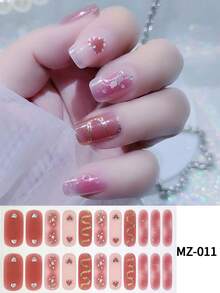 22 Styles Waterproof No-Cure Gel Nail Stickers, Full Cover, Cool Style, Skin-Whitening Nail Wraps Wholesale - Red Violet - View 2