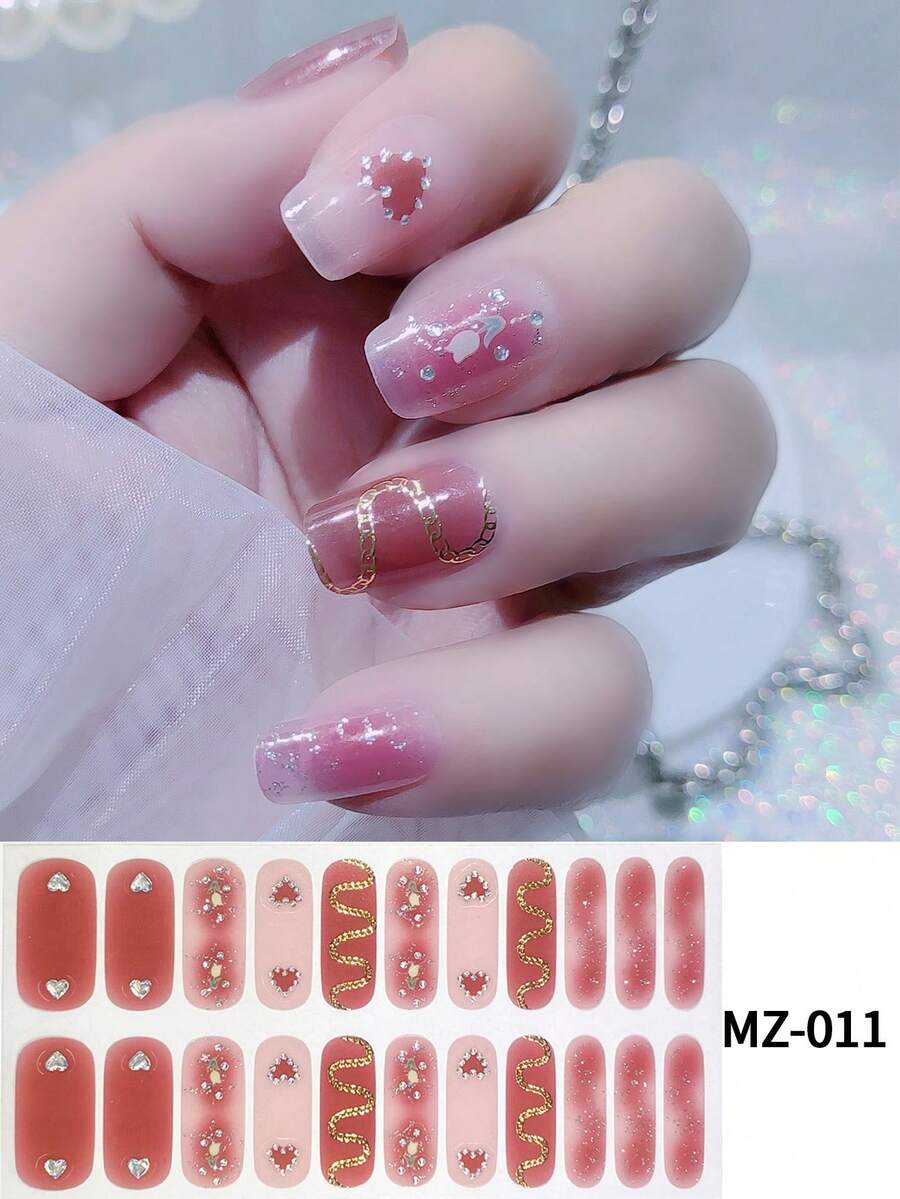 22 Styles Waterproof No-Cure Gel Nail Stickers, Full Cover, Cool Style, Skin-Whitening Nail Wraps Wholesale