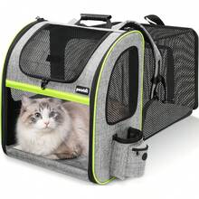 Pecute Zaino per Cani Gatti Estensibile, Cuccia Portatile, Trasportino Estraibile Indicato per Viaggi Sia Lunghi Che Corti, Grigio XSDD - Grigio, XL - Visualizzare 1