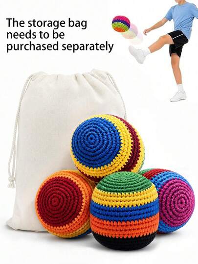 1 Set(6/3/1 pièce) de sacs de sable tissés à la main, sacs de pied, sacs de pied tricotés, boules de crochet, convient pour l'entraînement de coordination, les jeux de fête, les jeux d'équipe en plein air, les jeux de cour et les jeux de jardin en plein air.Hacky Sack,Balle de Hacky Sack,