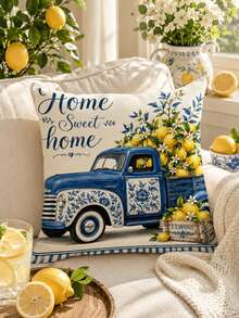 1pc Summer Lemon Pattern Table Runner, Placemat, Pillowcase. Pastoral Style, Spring/Summer Home Kitchen Decor, Suitable For Spring/Summer Home Kitchen Decoration And Party Decoration - Multicolor - View 8