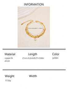 1pc Fashionable Minimalist Exquisite Vintage Beach Style Versatile Adjustable Casual Commute Women's Anklet - B - View 4