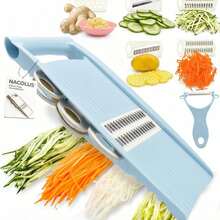 5-In-1 Kitchen Slicer, Multi-Blade Vegetable Slicer, Suitable For Potato Slices, Vegetable Shredding, Vegetable Slicing, Grating And Peeling, Ideal For Small Kitchen Tasks - Multicolor - View 2