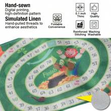 St. Patrick's Day Racing Strategy Board Game - Foldable Roll-Up Game Board With Dice And Game Pieces, Made Of Durable Linen Material, Suitable For St. Patrick's Day, Carnival And Game Night - Holiday Entertainment And Strategic Thinking Game - Multicolor - View 8