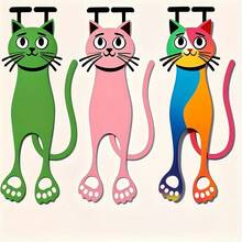 2D Acrylic 3pcs Cat Bookmarks, Durable Colorful Cat Page Markers, Suitable For Readers And Cat Lovers, Office And Study Dual-Use Back To School Supplies - Multicolor - View 4