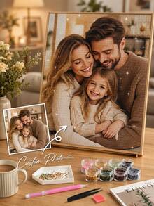 Custom 5D Diamond Painting Kit, Upload Your Own Photo, Personalized DIY Diamond Art For Back To School Season, Full Drill High Definition Canvas, Multiple Sizes Available, Includes Resin Diamonds And Tools, Suitable For Students, Friends, Couples As Customized Photo Gifts, Dorm Decor - Multicolor - View 1