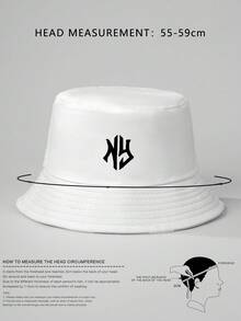 1 pieza Sombrero de cubo bordado NY unisex, protección solar, transpirable, nuevo estilo versátil, adecuado para ocio al aire libre y protección solar - Multicolor - Ver 9