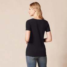Essentials - Camiseta de manga corta con cuello en V para mujer - Blanco - Ver 3