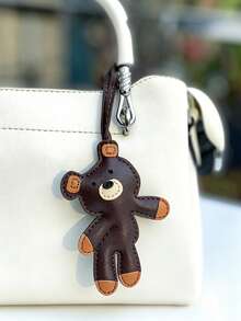 1pc Brown Teddy Bear Cute Animal Pendant, Backpack Decoration, Shoulder Bag Charm, Car Hanging Ornament, Luggage Accessory, Birthday Gift - Brown - View 6