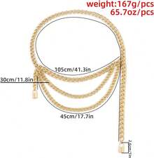 Cadena de Cintura, Cinturón de Moda, Colgante Punk, Cadena de Cintura Alta, Color Oro y Plata, Joyería Corporal Sexy, Accesorios de Ropa de Moda para Mujer - Dorado - Ver 5
